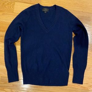 J. Crew With Cashmere V-Neck Navy Sweater, XS
